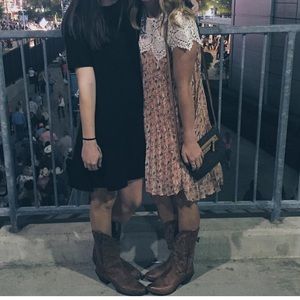 Peach floral lace dress